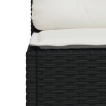 vidaXL Canapea de grădină fără cotiere, cu perne, negru, poliratan vidaXL Canapea de grădină fără cotiere, cu perne, negru, poliratan