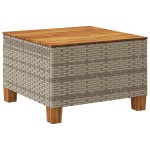 vidaXL Masă de grădină, gri, 55x55x36 cm, poliratan și lemn acacia