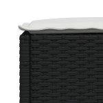vidaXL Taburet de grădină cu pernă, negru, 63,5x56x32 cm, poliratan
