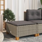vidaXL Taburet de grădină cu pernă, gri, 63,5x56x32 cm, poliratan vidaXL Taburet de grădină cu pernă, gri, 63,5x56x32 cm, poliratan