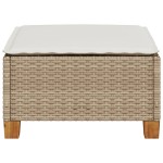 vidaXL Taburet de grădină cu pernă, bej, 63,5x56x32 cm, poliratan vidaXL Taburet de grădină cu pernă, bej, 63,5x56x32 cm, poliratan
