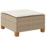 vidaXL Taburet de grădină cu pernă, bej, 63,5x56x32 cm, poliratan vidaXL Taburet de grădină cu pernă, bej, 63,5x56x32 cm, poliratan