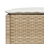 vidaXL Taburet de grădină cu pernă, bej, 63,5x56x32 cm, poliratan vidaXL Taburet de grădină cu pernă, bej, 63,5x56x32 cm, poliratan