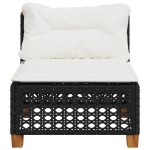 vidaXL Canapea de grădină fără cotiere, cu perne, negru, poliratan vidaXL Canapea de grădină fără cotiere, cu perne, negru, poliratan