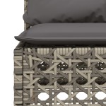vidaXL Canapea de grădină fără cotiere, cu perne, gri, poliratan vidaXL Canapea de grădină fără cotiere, cu perne, gri, poliratan