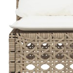 vidaXL Canapea de grădină fără cotiere, cu perne, bej, poliratan vidaXL Canapea de grădină fără cotiere, cu perne, bej, poliratan