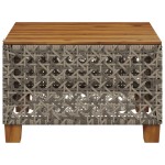 vidaXL Masă de grădină, gri, 55x55x36 cm, poliratan și lemn acacia vidaXL Masă de grădină, gri, 55x55x36 cm, poliratan și lemn acacia