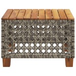 vidaXL Masă de grădină, gri, 55x55x36 cm, poliratan și lemn acacia vidaXL Masă de grădină, gri, 55x55x36 cm, poliratan și lemn acacia