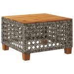 vidaXL Masă de grădină, gri, 55x55x36 cm, poliratan și lemn acacia vidaXL Masă de grădină, gri, 55x55x36 cm, poliratan și lemn acacia