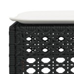 vidaXL Taburet de grădină cu pernă, negru, 63,5x56x32 cm, poliratan