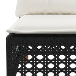 vidaXL Canapea de grădină cu perne, 3 locuri, negru, poliratan vidaXL Canapea de grădină cu perne, 3 locuri, negru, poliratan