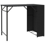 vidaXL Set mobilier de grădină, pliabil, 5 piese, negru, poliratan