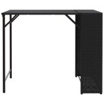 vidaXL Set mobilier de grădină, pliabil, 5 piese, negru, poliratan