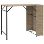 vidaXL Set mobilier de grădină, pliabil, 5 piese, bej, poliratan