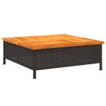 vidaXL Mască suport umbrelă de soare negru 70x70x25cm poliratan/acacia vidaXL Mască suport umbrelă de soare negru 70x70x25cm poliratan/acacia