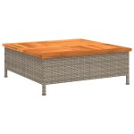 vidaXL Mască suport umbrelă de soare, gri 70x70x25 cm poliratan/acacia vidaXL Mască suport umbrelă de soare, gri 70x70x25 cm poliratan/acacia