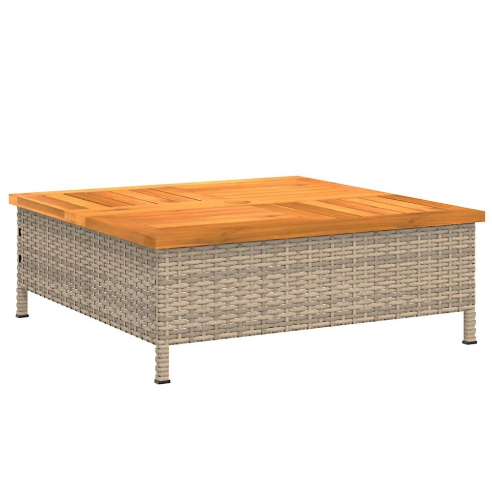 vidaXL Mască suport umbrelă de soare, bej 70x70x25 cm poliratan/acacia