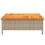 vidaXL Mască suport umbrelă de soare, bej 70x70x25 cm poliratan/acacia vidaXL Mască suport umbrelă de soare, bej 70x70x25 cm poliratan/acacia