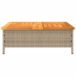 vidaXL Mască suport umbrelă de soare, bej 70x70x25 cm poliratan/acacia vidaXL Mască suport umbrelă de soare, bej 70x70x25 cm poliratan/acacia