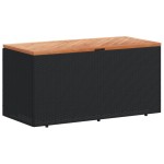 vidaXL Ladă depozitare grădină negru 110x50x54cm lemn acacia/poliratan vidaXL Ladă depozitare grădină negru 110x50x54cm lemn acacia/poliratan