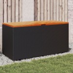 vidaXL Ladă depozitare grădină negru 110x50x54cm lemn acacia/poliratan vidaXL Ladă depozitare grădină negru 110x50x54cm lemn acacia/poliratan