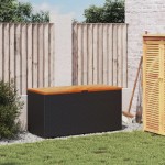 vidaXL Ladă depozitare grădină negru 110x50x54cm lemn acacia/poliratan vidaXL Ladă depozitare grădină negru 110x50x54cm lemn acacia/poliratan