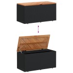 vidaXL Ladă depozitare grădină negru 110x50x54cm lemn acacia/poliratan vidaXL Ladă depozitare grădină negru 110x50x54cm lemn acacia/poliratan