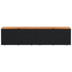 vidaXL Ladă depozitare grădină negru 220x50x54cm poliratan lemn acacia vidaXL Ladă depozitare grădină negru 220x50x54cm poliratan lemn acacia