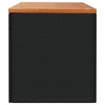 vidaXL Ladă depozitare grădină negru 220x50x54cm poliratan lemn acacia vidaXL Ladă depozitare grădină negru 220x50x54cm poliratan lemn acacia