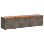 vidaXL Ladă depozitare grădină gri 220x50x54 cm poliratan lemn acacia vidaXL Ladă depozitare grădină gri 220x50x54 cm poliratan lemn acacia
