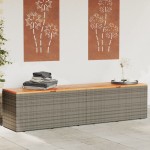 vidaXL Ladă depozitare grădină gri 220x50x54 cm poliratan lemn acacia vidaXL Ladă depozitare grădină gri 220x50x54 cm poliratan lemn acacia