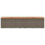 vidaXL Ladă depozitare grădină gri 220x50x54 cm poliratan lemn acacia vidaXL Ladă depozitare grădină gri 220x50x54 cm poliratan lemn acacia