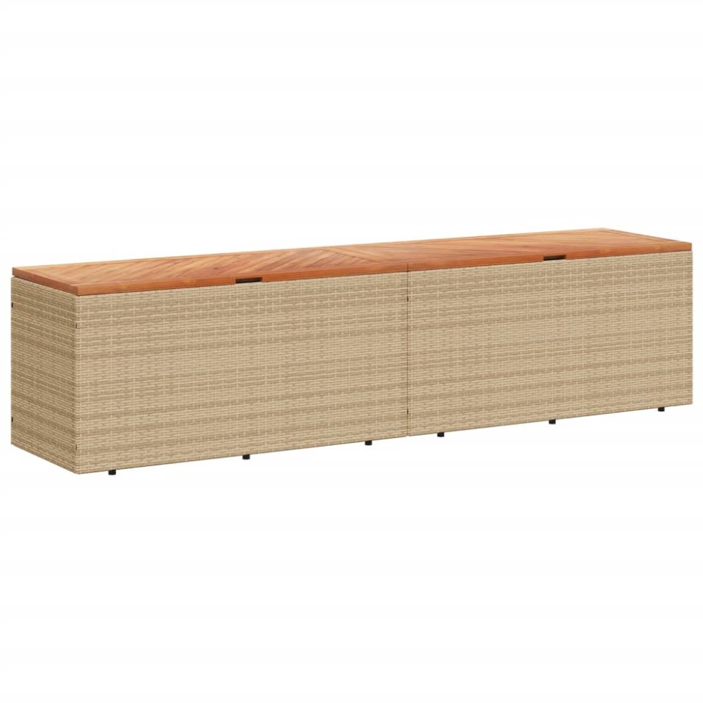 vidaXL Cutie depozitare grădină bej 220x50x54 cm lemn acacia poliratan