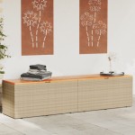 vidaXL Cutie depozitare grădină bej 220x50x54 cm lemn acacia poliratan vidaXL Cutie depozitare grădină bej 220x50x54 cm lemn acacia poliratan
