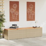 vidaXL Cutie depozitare grădină bej 220x50x54 cm lemn acacia poliratan vidaXL Cutie depozitare grădină bej 220x50x54 cm lemn acacia poliratan