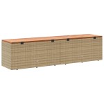 vidaXL Cutie depozitare grădină bej 220x50x54 cm lemn acacia poliratan vidaXL Cutie depozitare grădină bej 220x50x54 cm lemn acacia poliratan