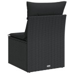 vidaXL Canapea de grădină fără cotiere, cu perne, negru, poliratan vidaXL Canapea de grădină fără cotiere, cu perne, negru, poliratan