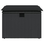 vidaXL Taburet de grădină cu pernă, negru, 55x55x37 cm, poliratan vidaXL Taburet de grădină cu pernă, negru, 55x55x37 cm, poliratan