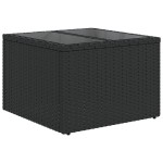 vidaXL Masă de grădină cu blat din sticlă, negru 55x55x37 cm poliratan vidaXL Masă de grădină cu blat din sticlă, negru 55x55x37 cm poliratan