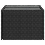 vidaXL Masă de grădină cu blat din sticlă, negru 55x55x37 cm poliratan vidaXL Masă de grădină cu blat din sticlă, negru 55x55x37 cm poliratan