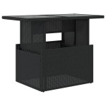 vidaXL Masă grădină cu blat din sticlă, negru, 100x55x73 cm, poliratan vidaXL Masă grădină cu blat din sticlă, negru, 100x55x73 cm, poliratan