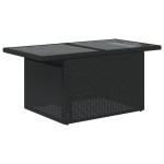 vidaXL Masă grădină cu blat din sticlă, negru, 100x55x73 cm, poliratan vidaXL Masă grădină cu blat din sticlă, negru, 100x55x73 cm, poliratan