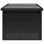 vidaXL Masă grădină cu blat din sticlă, negru, 100x55x73 cm, poliratan vidaXL Masă grădină cu blat din sticlă, negru, 100x55x73 cm, poliratan