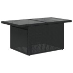 vidaXL Masă grădină cu blat din sticlă, negru, 100x55x73 cm, poliratan vidaXL Masă grădină cu blat din sticlă, negru, 100x55x73 cm, poliratan