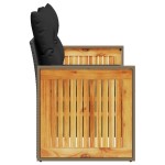 vidaXL Canapea de grădină cu perne, 2 locuri, negru, poliratan vidaXL Canapea de grădină cu perne, 2 locuri, negru, poliratan