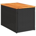 vidaXL Mese laterale de grădină 2 buc. negru 55x34x37cm lemn/poliratan vidaXL Mese laterale de grădină 2 buc. negru 55x34x37cm lemn/poliratan