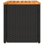 vidaXL Mese laterale de grădină 2 buc. negru 55x34x37cm lemn/poliratan vidaXL Mese laterale de grădină 2 buc. negru 55x34x37cm lemn/poliratan
