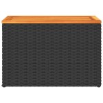 vidaXL Mese laterale de grădină 2 buc. negru 55x34x37cm lemn/poliratan vidaXL Mese laterale de grădină 2 buc. negru 55x34x37cm lemn/poliratan