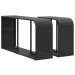 vidaXL Rafturi de depozitare, 2 buc., negru, poliratan vidaXL Rafturi de depozitare, 2 buc., negru, poliratan