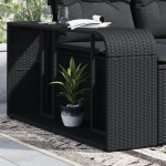 vidaXL Rafturi de depozitare, 2 buc., negru, poliratan vidaXL Rafturi de depozitare, 2 buc., negru, poliratan